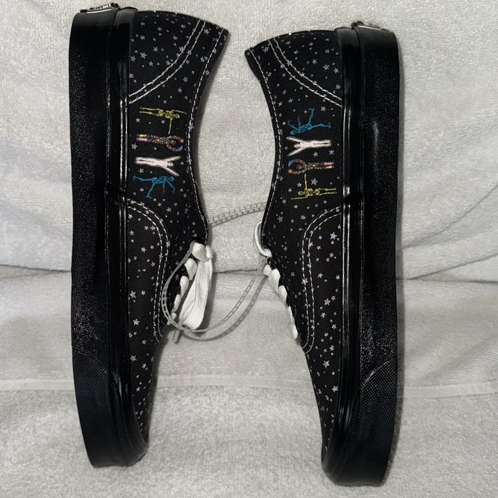 Vans (new) black with gray stars all over and cute skeletons on the sides. - Picture 7 of 9
